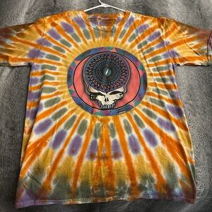 Tie-Dye Graphic Tee - Orange, Purple, White
